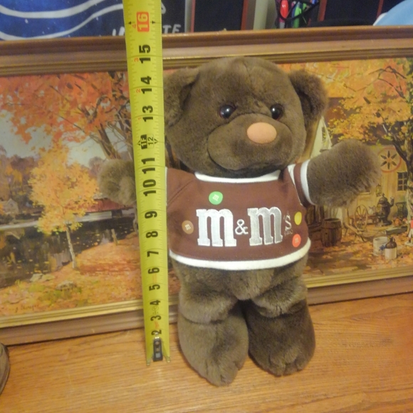 Vtg 80s 🐻 Plush m&m's Teddy Bear Stuffed Animal vintage Shirt 15" Mars Candy - Picture 8 of 15